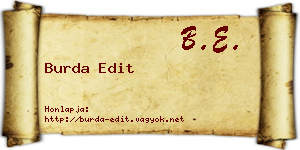 Burda Edit névjegykártya